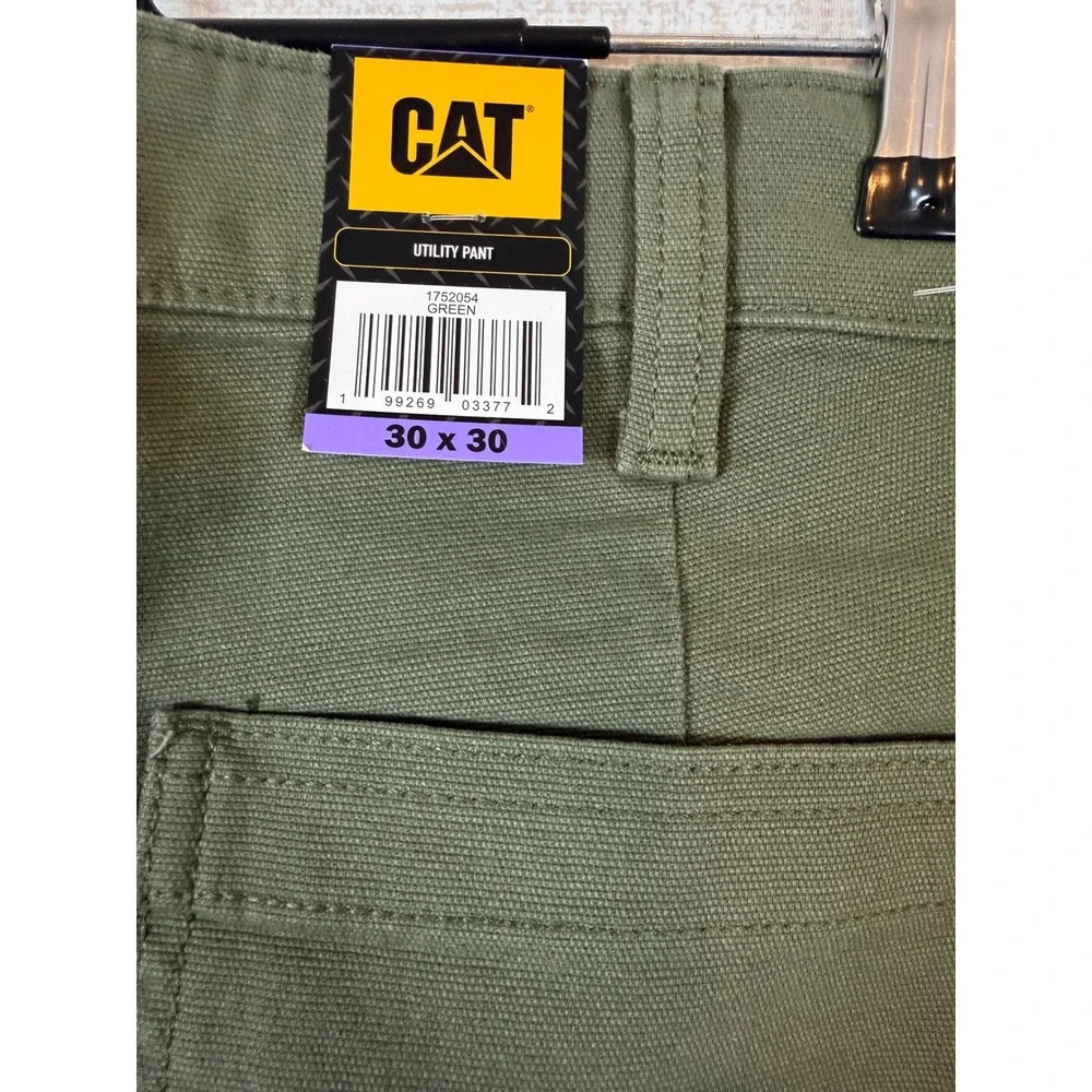 NWT Caterpillar CAT Mens Green Utility Work Pants Straight Leg 30x30 Gorpcore